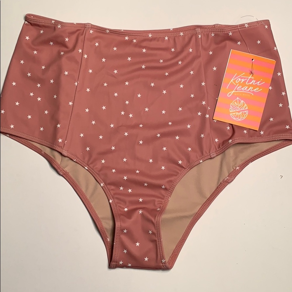 Kortni Jeane Cut High Red Stars Large NWT